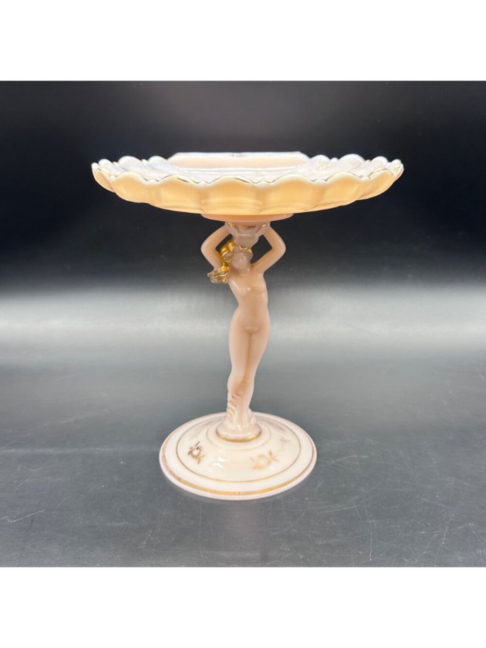 Cambridge Crown Tuscan Statuesque Nude Sea Shell Compote Charleton Roses Pink - Picture 2 of 14